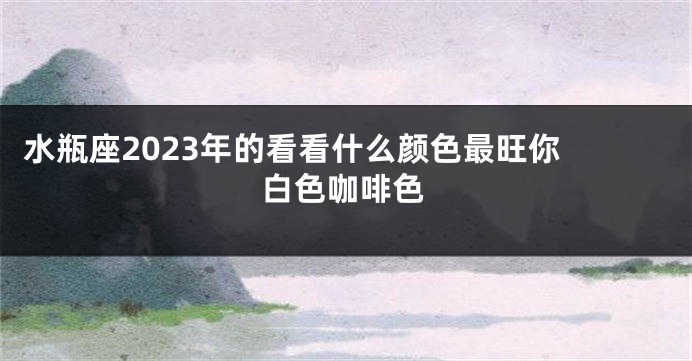水瓶座2023年的看看什么颜色最旺你 白色咖啡色