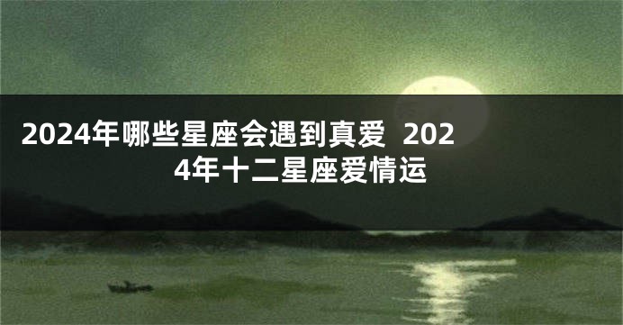 2024年哪些星座会遇到真爱  2024年十二星座爱情运
