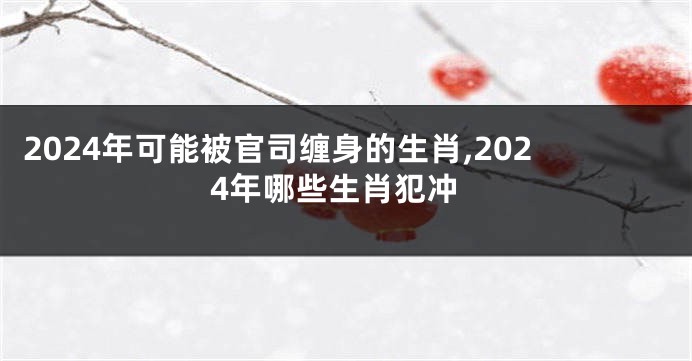 2024年可能被官司缠身的生肖,2024年哪些生肖犯冲