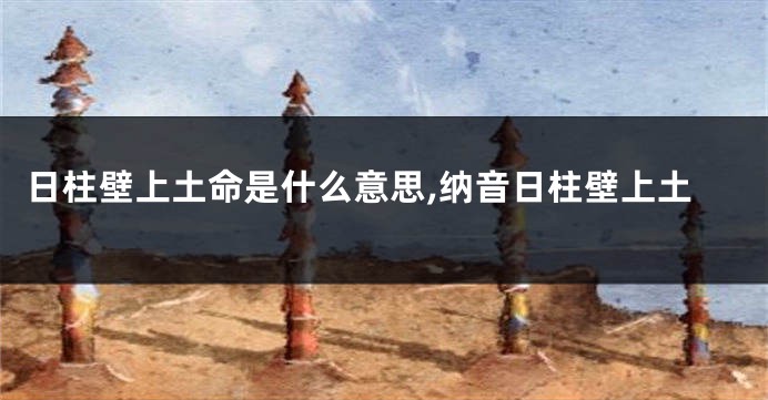 日柱壁上土命是什么意思,纳音日柱壁上土