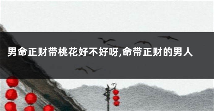 男命正财带桃花好不好呀,命带正财的男人