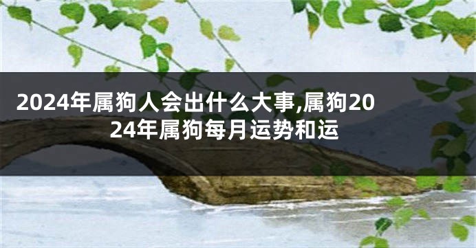 2024年属狗人会出什么大事,属狗2024年属狗每月运势和运