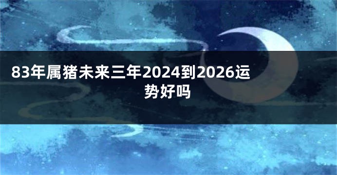 83年属猪未来三年2024到2026运势好吗