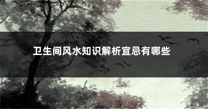 卫生间风水知识解析宜忌有哪些