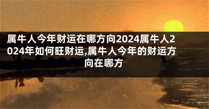 属牛人今年财运在哪方向2024属牛人2024年如何旺财运,属牛人今年的财运方向在哪方