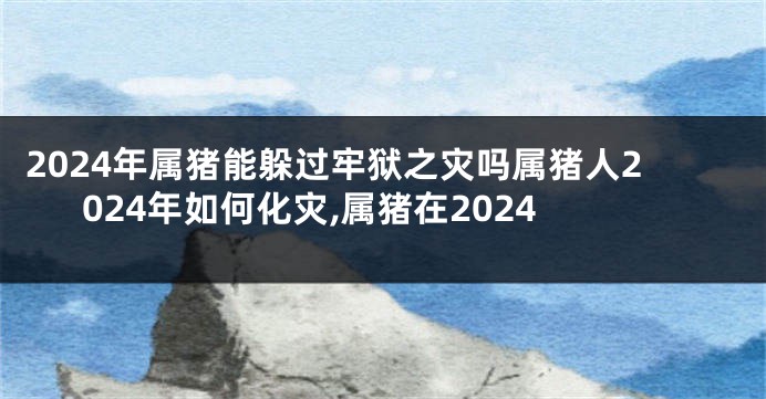 2024年属猪能躲过牢狱之灾吗属猪人2024年如何化灾,属猪在2024
