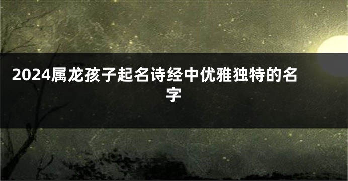 2024属龙孩子起名诗经中优雅独特的名字