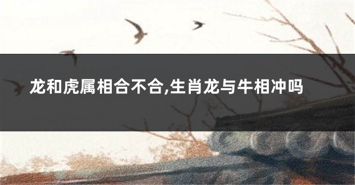 龙和虎属相合不合,生肖龙与牛相冲吗