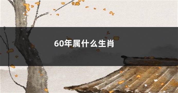 60年属什么生肖