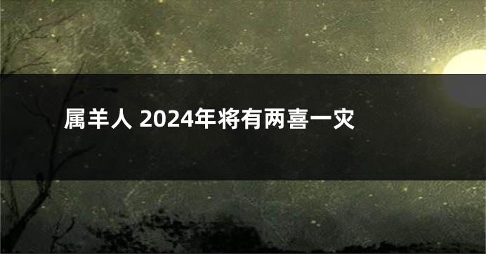 属羊人 2024年将有两喜一灾