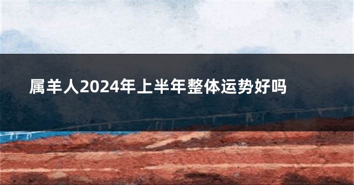 属羊人2024年上半年整体运势好吗
