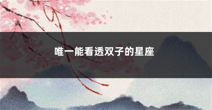 唯一能看透双子的星座
