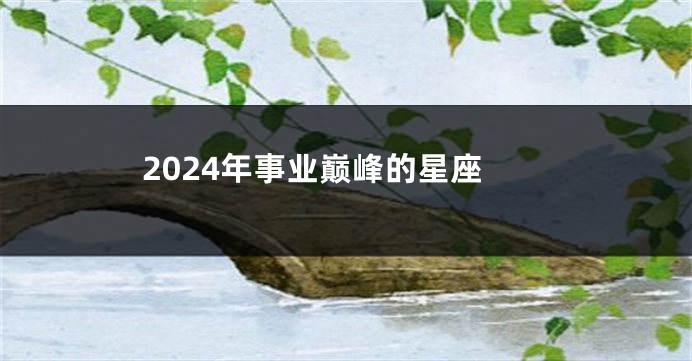 2024年事业巅峰的星座