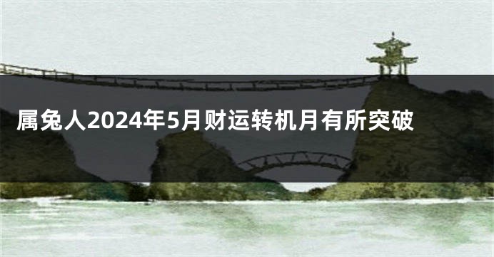 属兔人2024年5月财运转机月有所突破