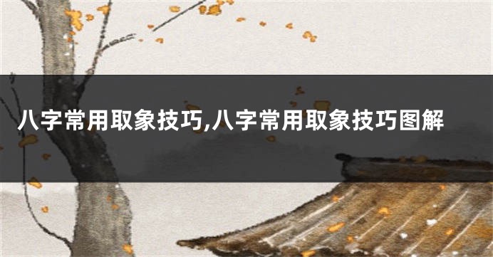 八字常用取象技巧,八字常用取象技巧图解
