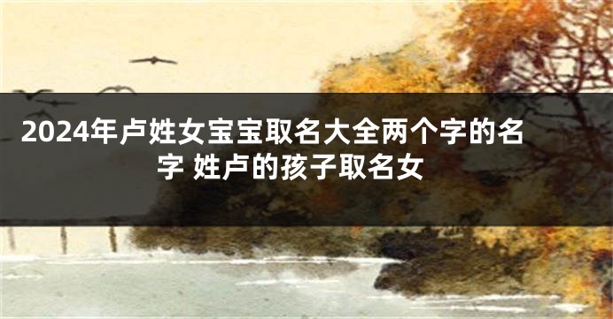 2024年卢姓女宝宝取名大全两个字的名字 姓卢的孩子取名女