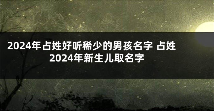 2024年占姓好听稀少的男孩名字 占姓2024年新生儿取名字