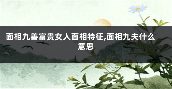 面相九善富贵女人面相特征,面相九夫什么意思