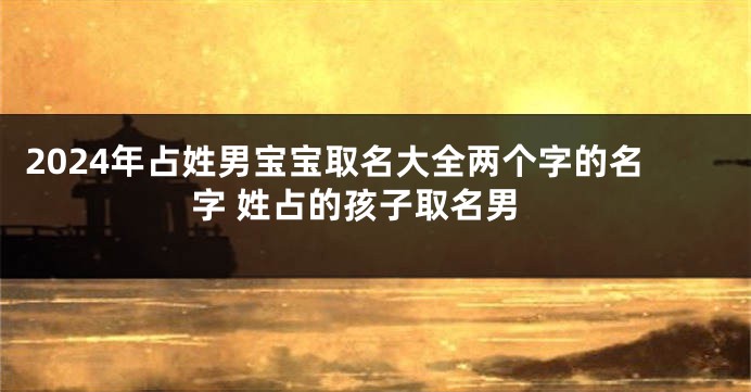 2024年占姓男宝宝取名大全两个字的名字 姓占的孩子取名男