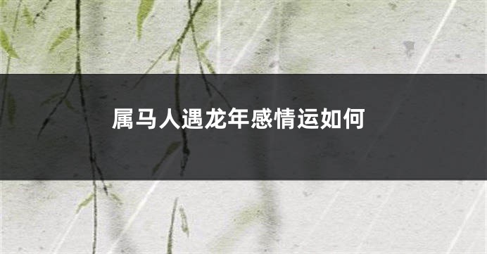 属马人遇龙年感情运如何