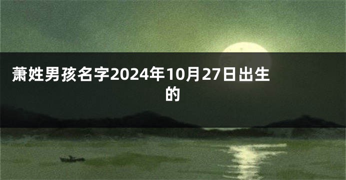萧姓男孩名字2024年10月27日出生的