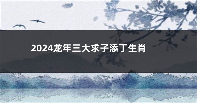 2024龙年三大求子添丁生肖