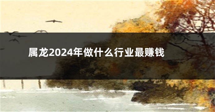 属龙2024年做什么行业最赚钱
