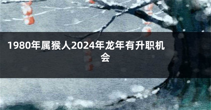 1980年属猴人2024年龙年有升职机会