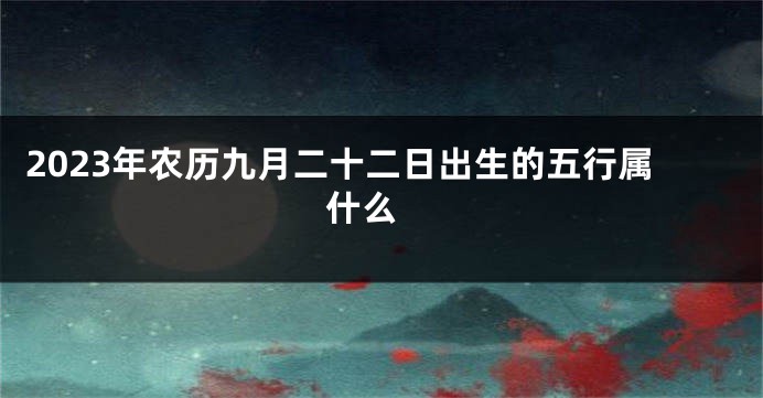 2023年农历九月二十二日出生的五行属什么 