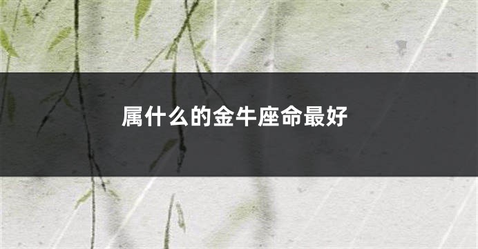 属什么的金牛座命最好