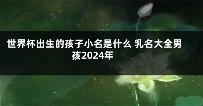 世界杯出生的孩子小名是什么 乳名大全男孩2024年
