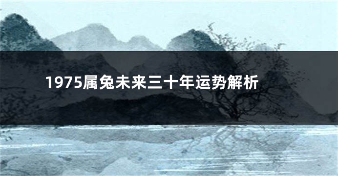 1975属兔未来三十年运势解析