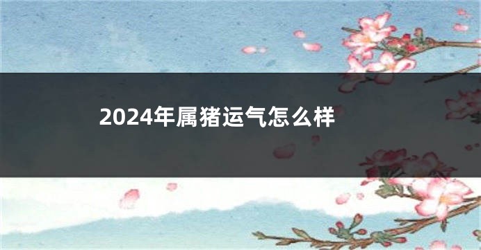 2024年属猪运气怎么样