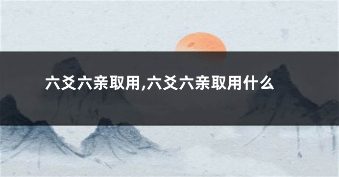 六爻六亲取用,六爻六亲取用什么