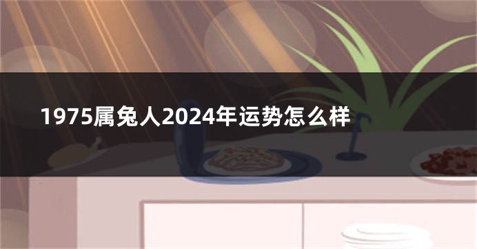 1975属兔人2024年运势怎么样
