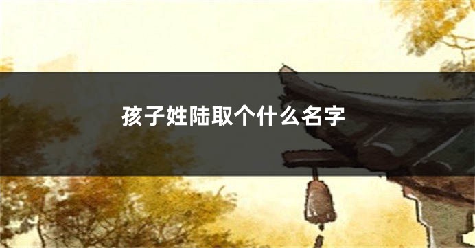 孩子姓陆取个什么名字