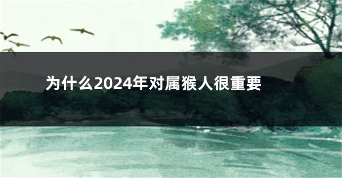为什么2024年对属猴人很重要