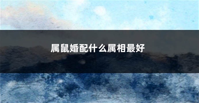 属鼠婚配什么属相最好