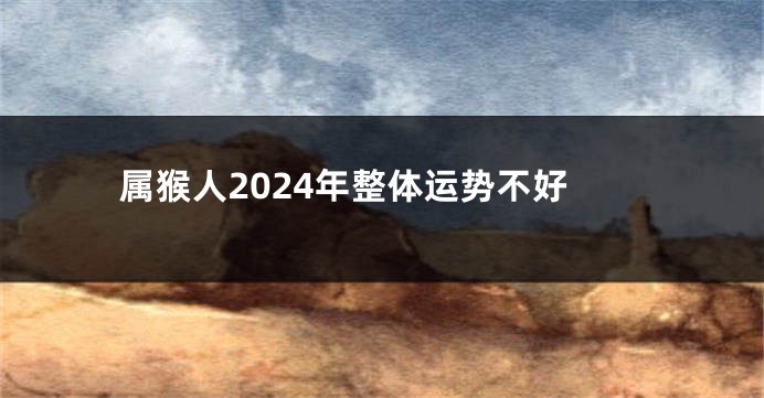 属猴人2024年整体运势不好