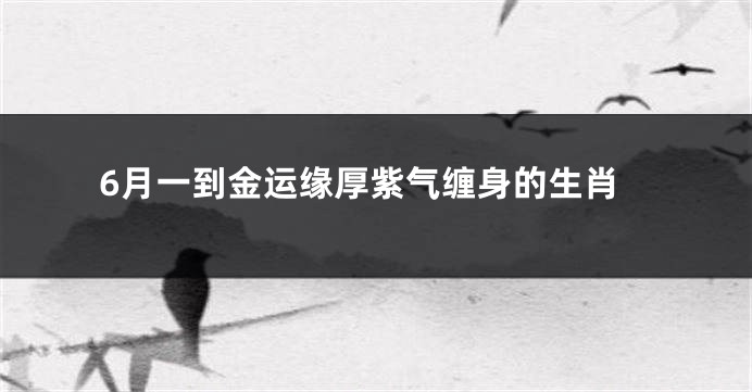 6月一到金运缘厚紫气缠身的生肖