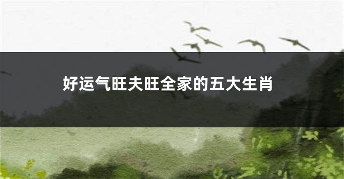 好运气旺夫旺全家的五大生肖