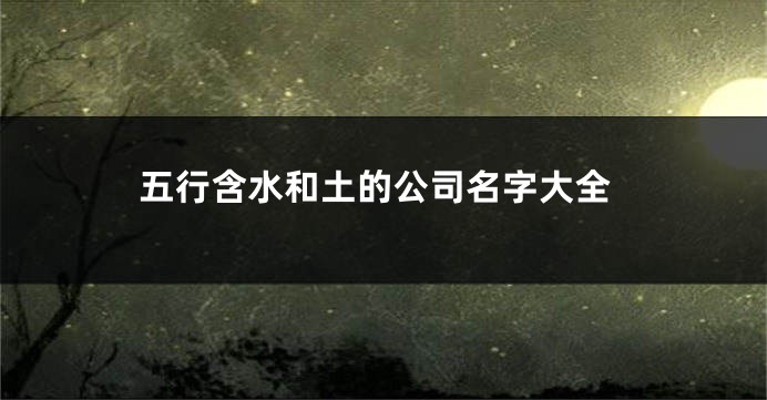 五行含水和土的公司名字大全