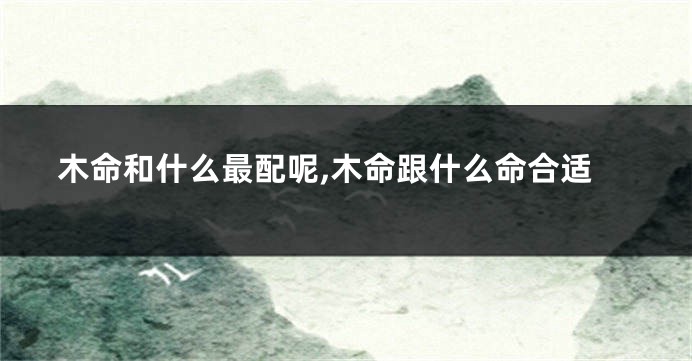 木命和什么最配呢,木命跟什么命合适
