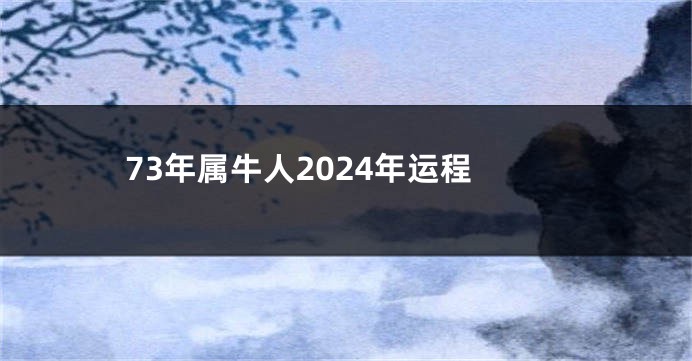 73年属牛人2024年运程