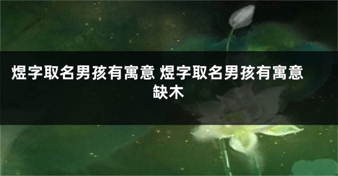 煜字取名男孩有寓意 煜字取名男孩有寓意缺木