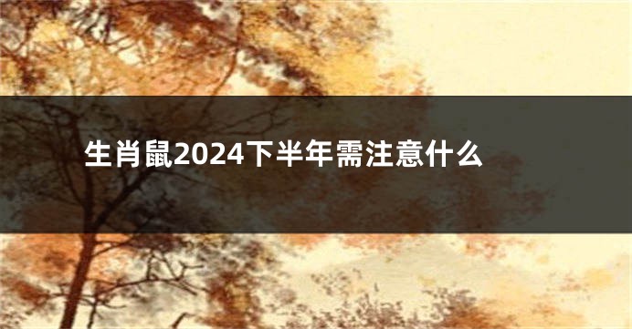 生肖鼠2024下半年需注意什么