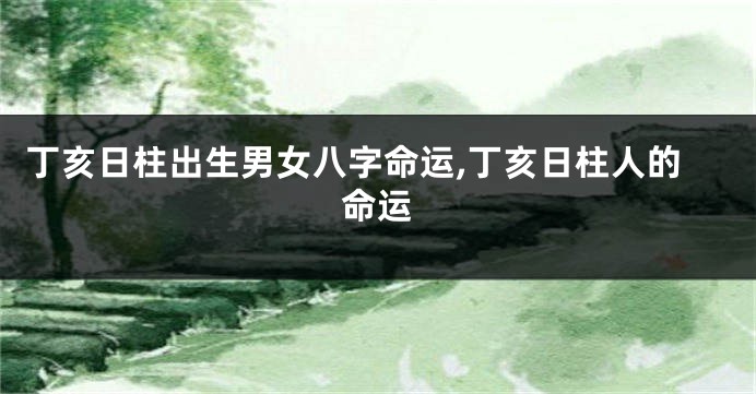 丁亥日柱出生男女八字命运,丁亥日柱人的命运
