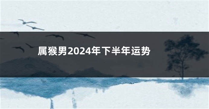 属猴男2024年下半年运势