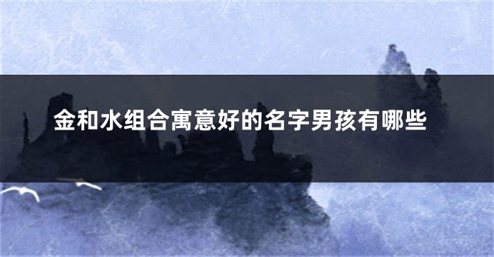 金和水组合寓意好的名字男孩有哪些