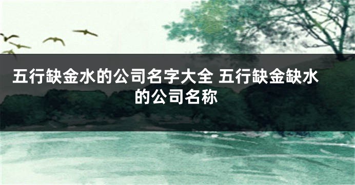 五行缺金水的公司名字大全 五行缺金缺水的公司名称